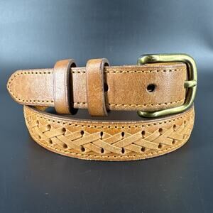 VTG Christian Dior Belt Braided Leather Tan Women’s Unisex Spain Boho Western